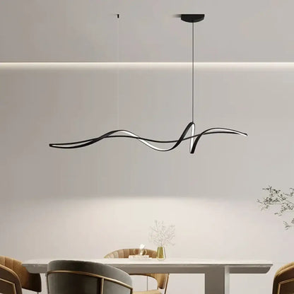 Suspension luminaire salle a manger design fluide