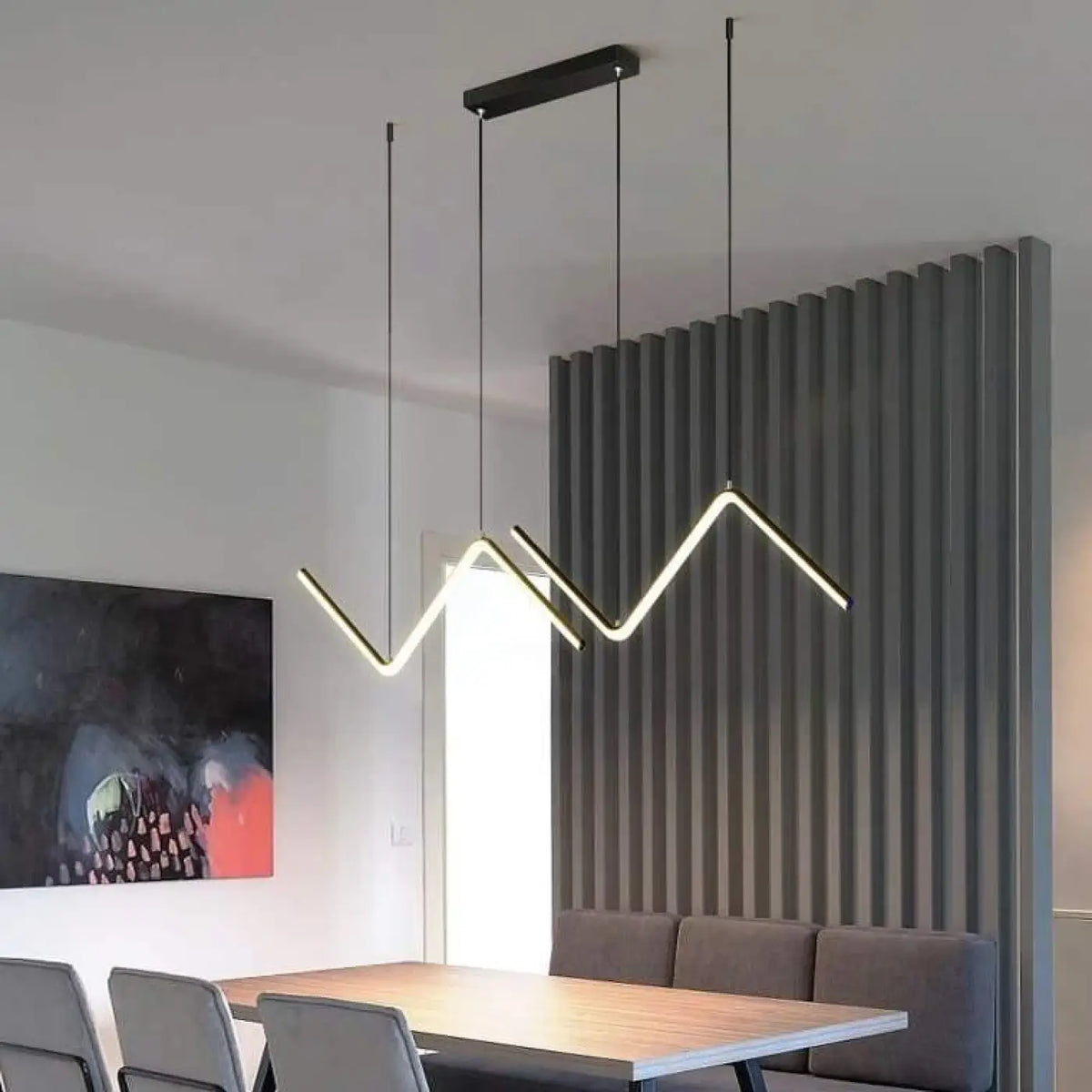 Suspension luminaire salle a manger design geometrique noir