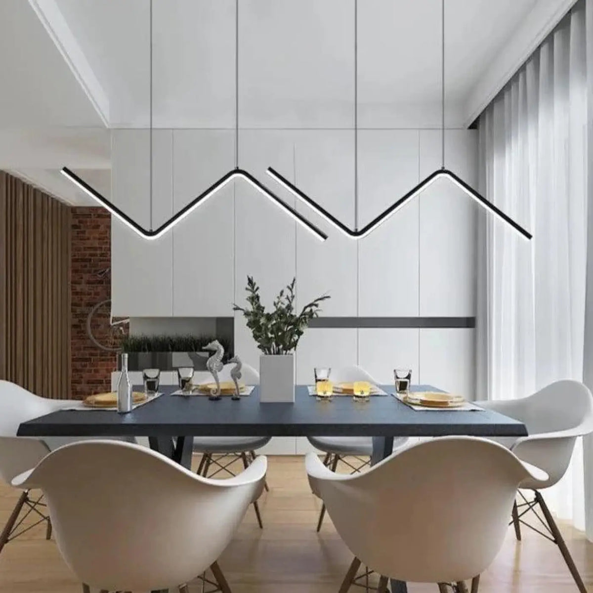 Suspension luminaire salle a manger design geometrique noir