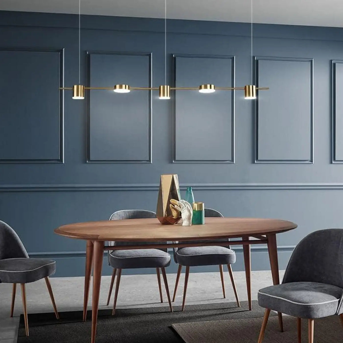 Suspension luminaire salle a manger doree design