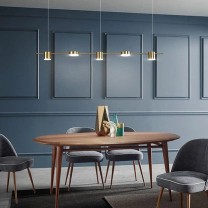 Suspension luminaire salle a manger doree design