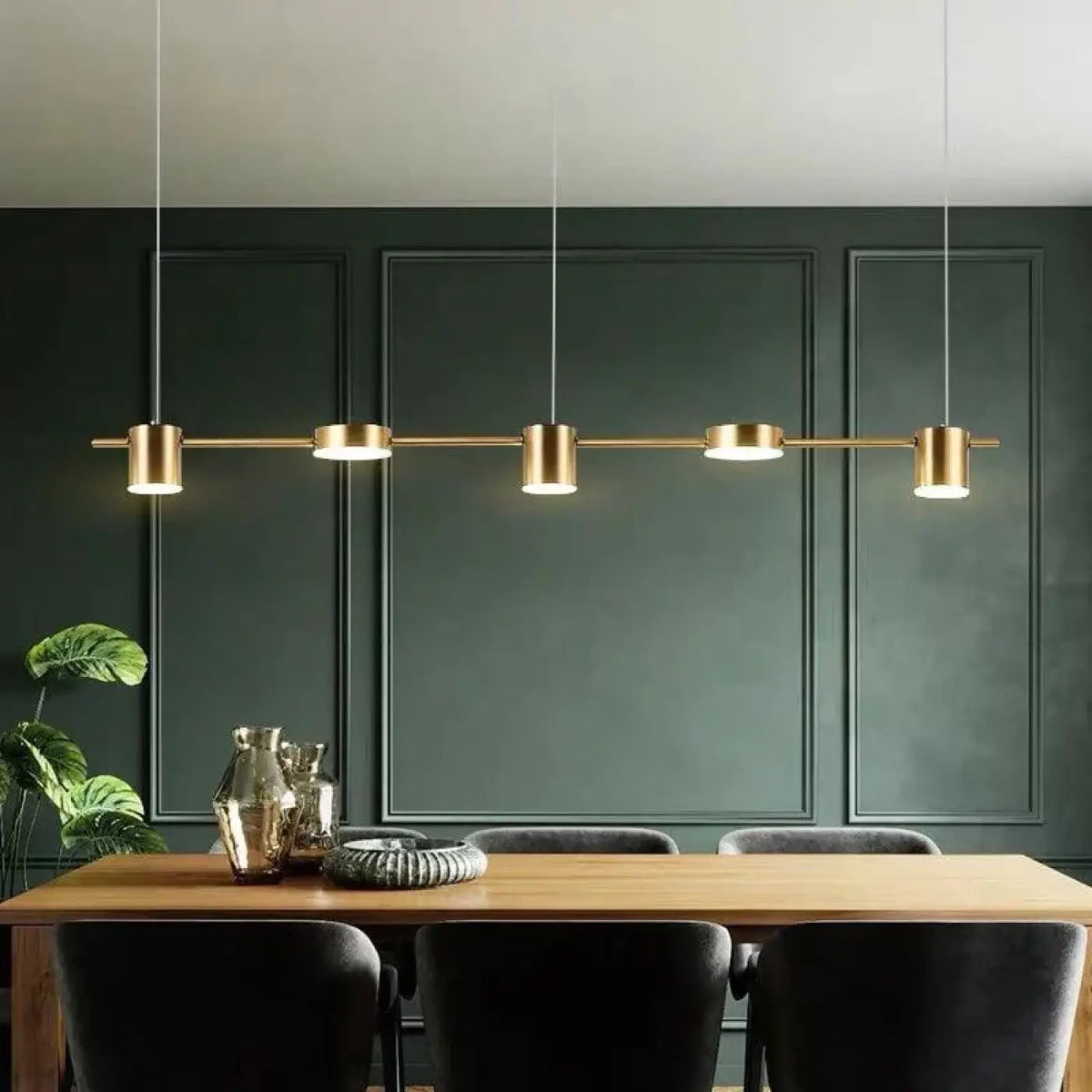 Suspension luminaire salle a manger doree design