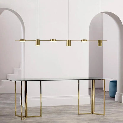 Suspension luminaire salle a manger doree design