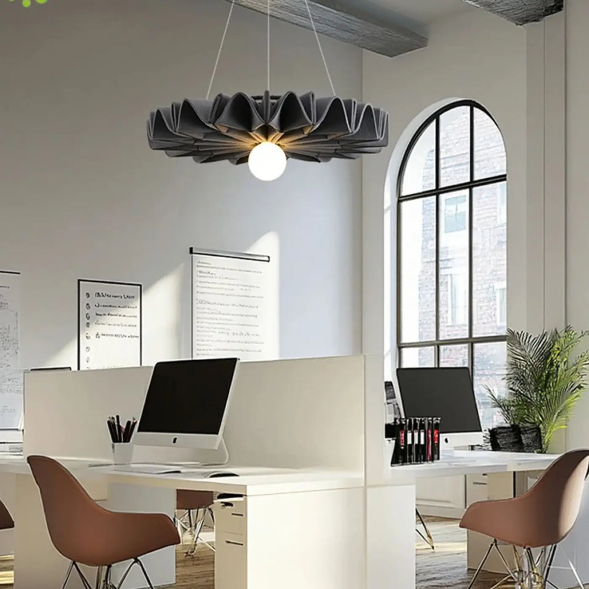 Suspension luminaire salle a manger fleur coton acoustique