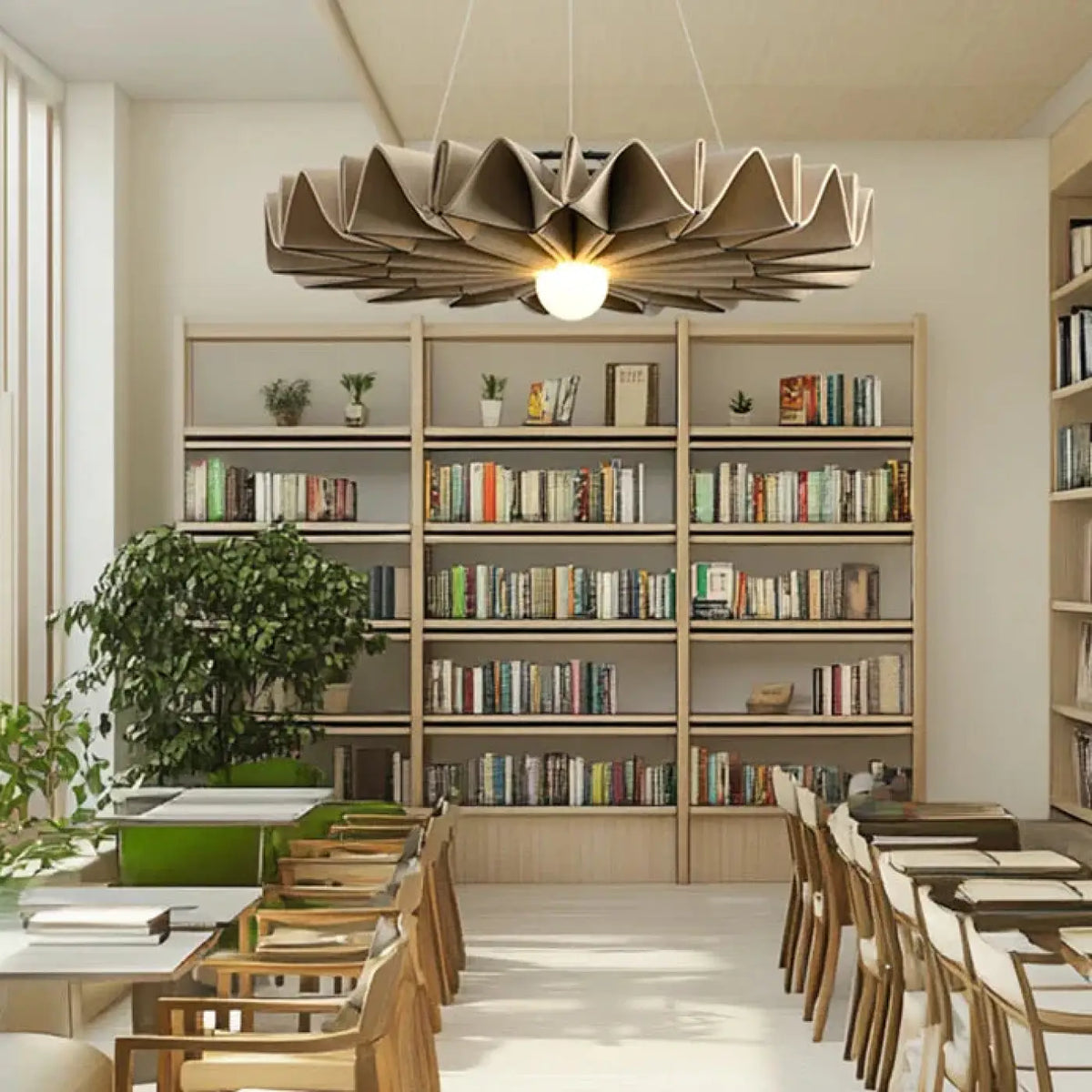 Suspension luminaire salle a manger fleur coton acoustique
