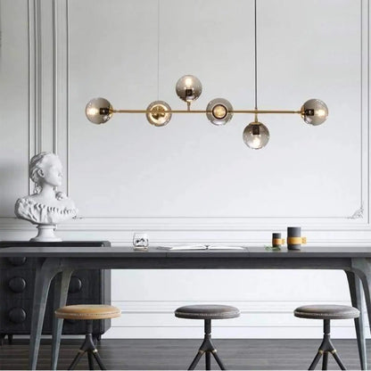 Suspension luminaire salle a manger globes verre design