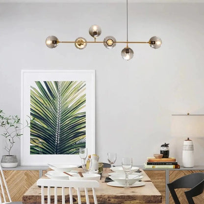 Suspension luminaire salle a manger globes verre design