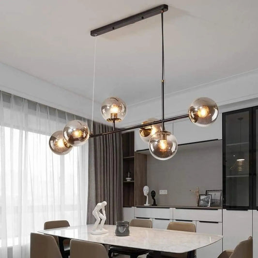 Suspension luminaire salle a manger globes verre design