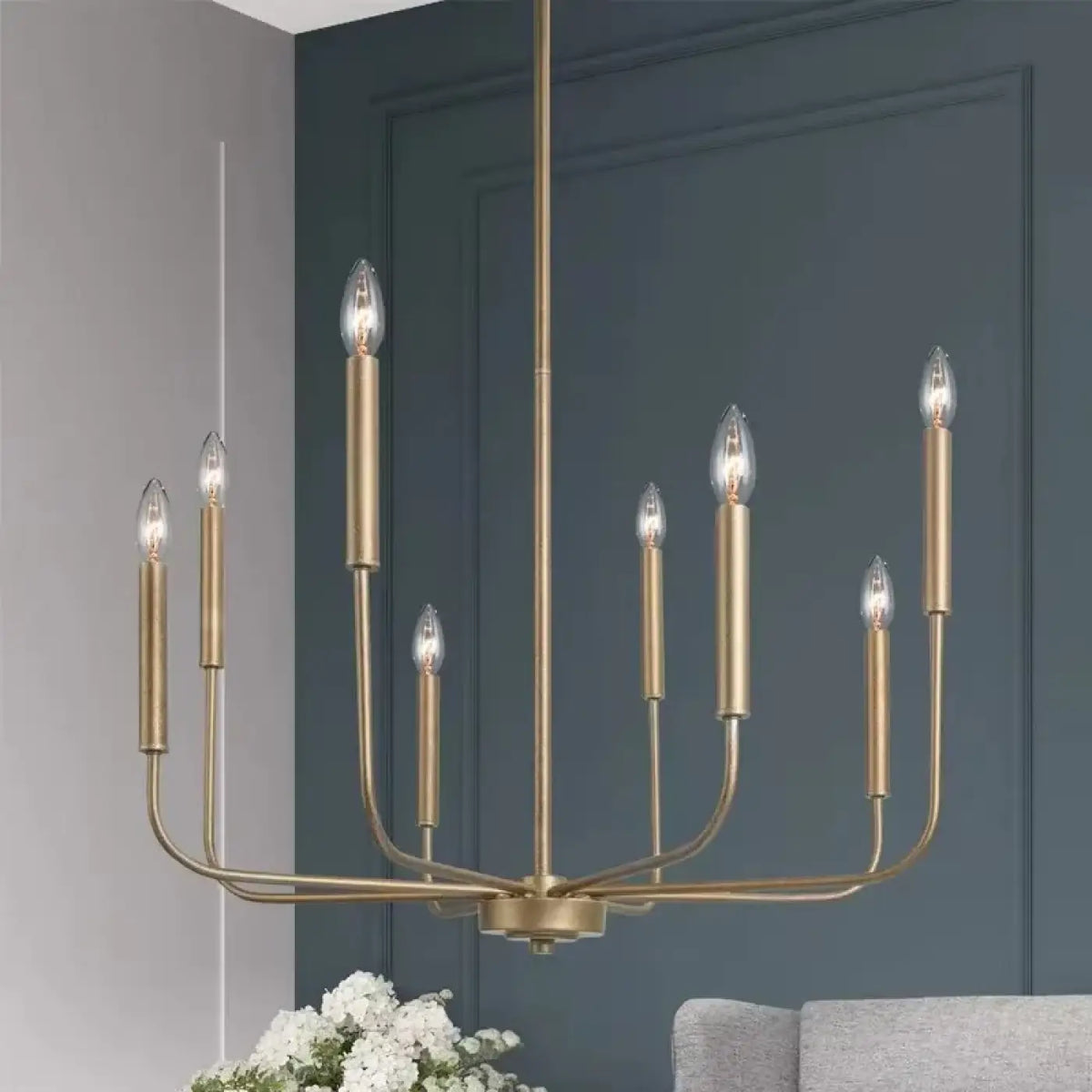Suspension luminaire salle a manger laiton chandelier design