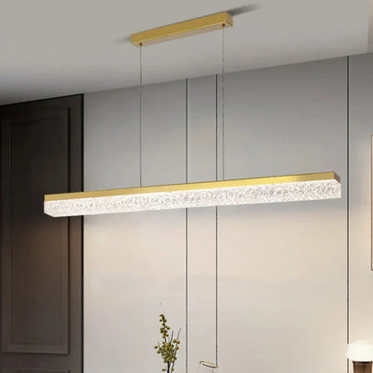 Suspension luminaire salle a manger lineaire cristal design