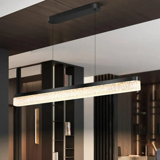 Suspension luminaire salle a manger lineaire cristal design