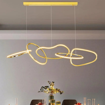 Suspension luminaire salle a manger metal dore design
