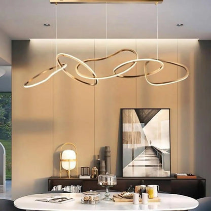Suspension luminaire salle a manger metal dore design