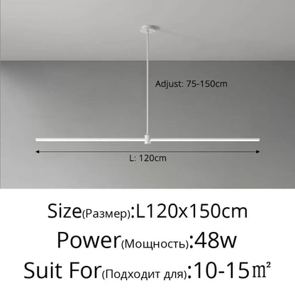 Suspension luminaire salle a manger noir lineaire design