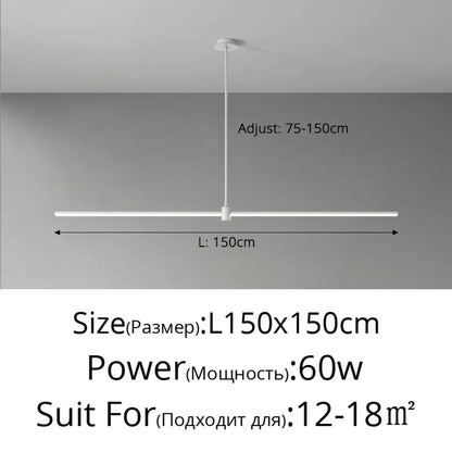 Suspension luminaire salle a manger noir lineaire design