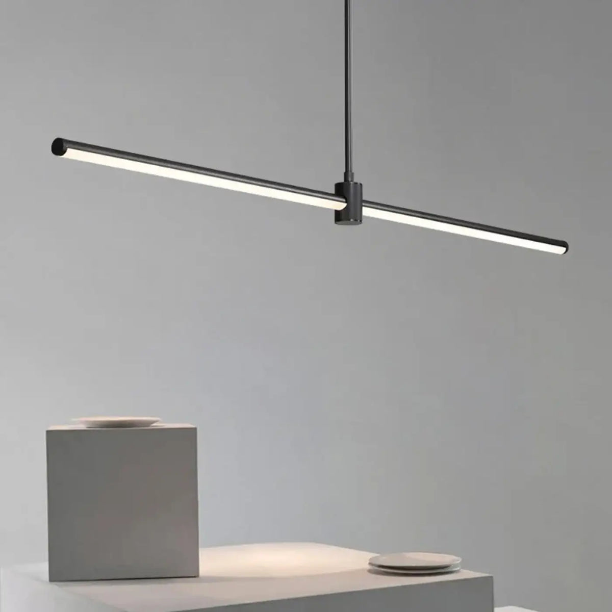 Suspension luminaire salle a manger noir lineaire design