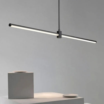 Suspension luminaire salle a manger noir lineaire design