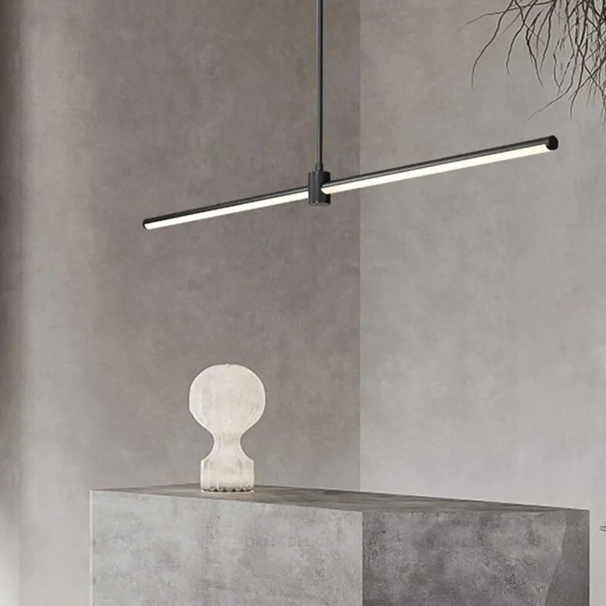 Suspension luminaire salle a manger noir lineaire design