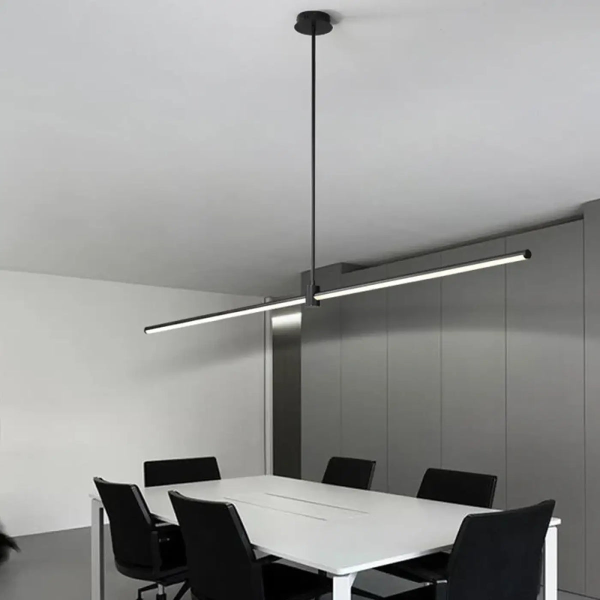 Suspension luminaire salle a manger noir lineaire design