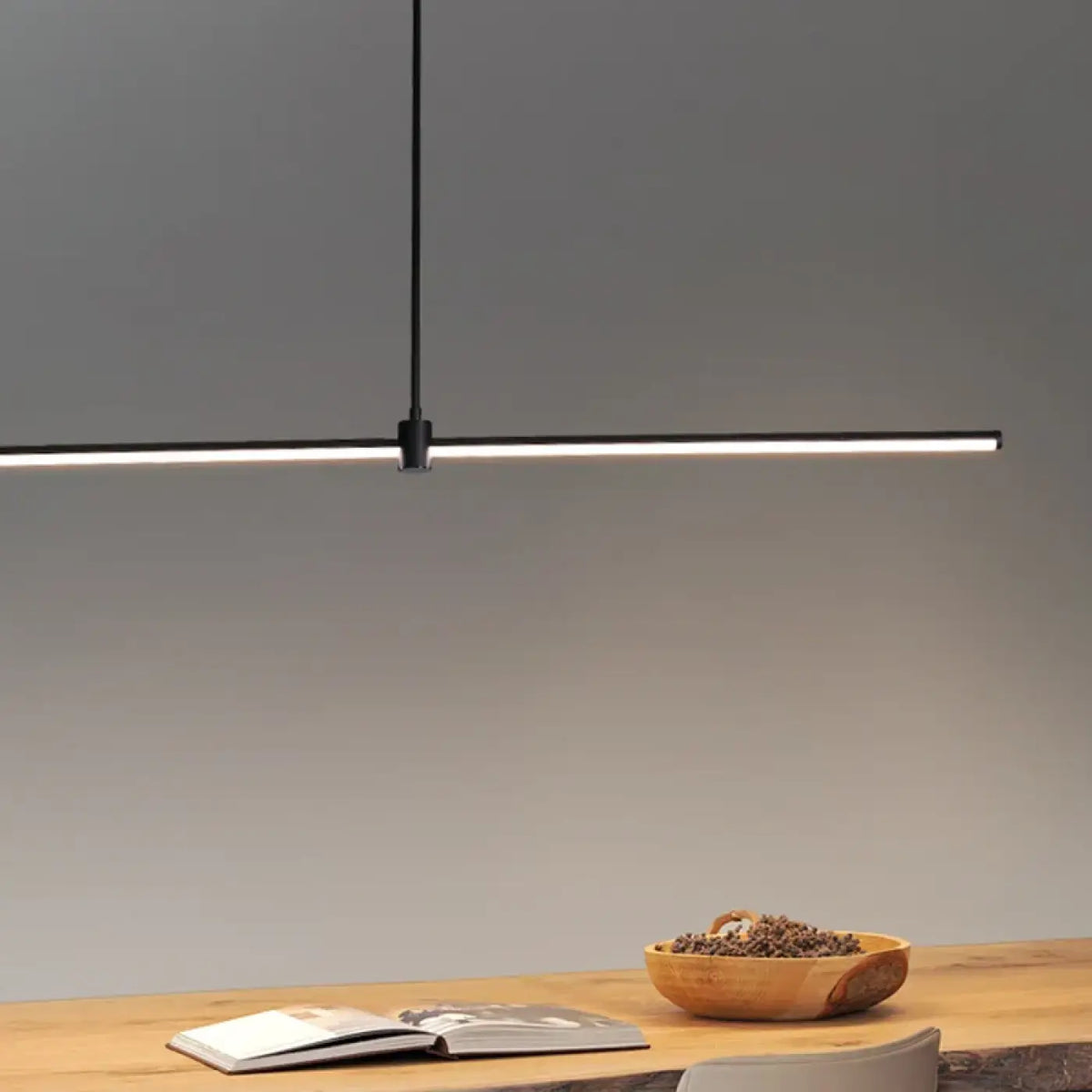 Suspension luminaire salle a manger noir lineaire design