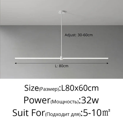 Suspension luminaire salle a manger noir lineaire design