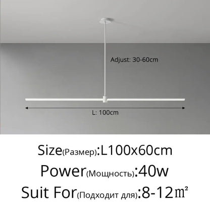 Suspension luminaire salle a manger noir lineaire design