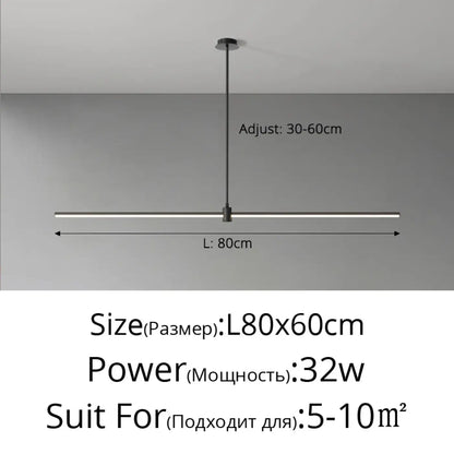 Suspension luminaire salle a manger noir lineaire design