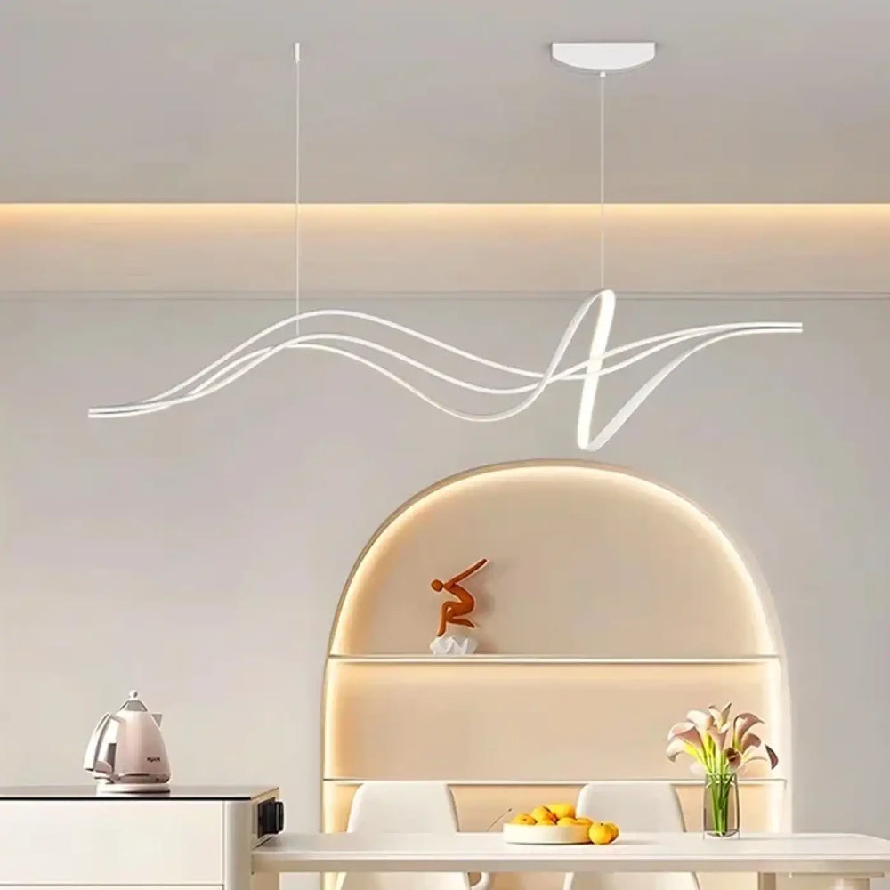 Suspension luminaire salle a manger ondulee design