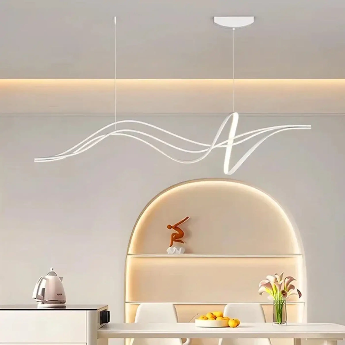 Suspension luminaire salle a manger ondulee design