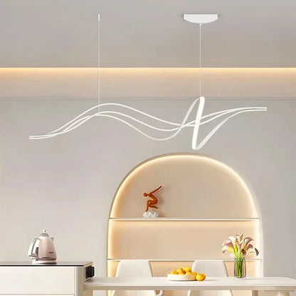 Suspension luminaire salle a manger ondulee design
