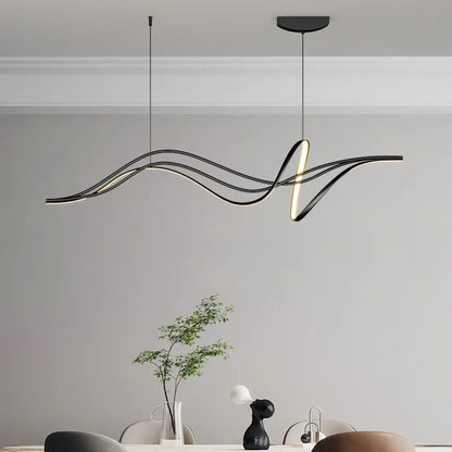 Suspension luminaire salle a manger ondulee design