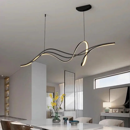 Suspension luminaire salle a manger ondulee design