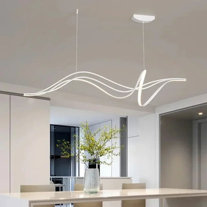 Suspension luminaire salle a manger ondulee design