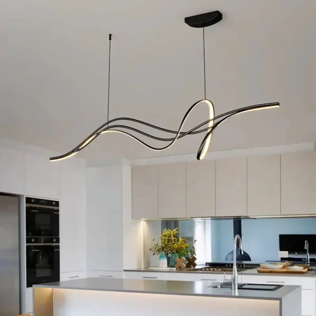 Suspension luminaire salle a manger ondulee design