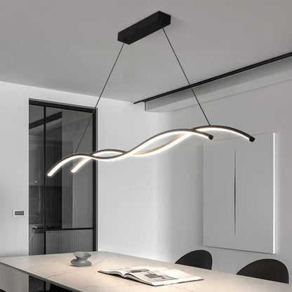 Suspension luminaire salle a manger ondulee LED design