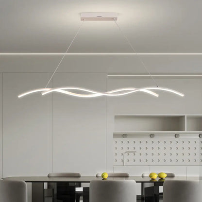 Suspension luminaire salle a manger ondulee LED design