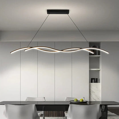 Suspension luminaire salle a manger ondulee LED design