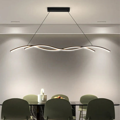 Suspension luminaire salle a manger ondulee LED design
