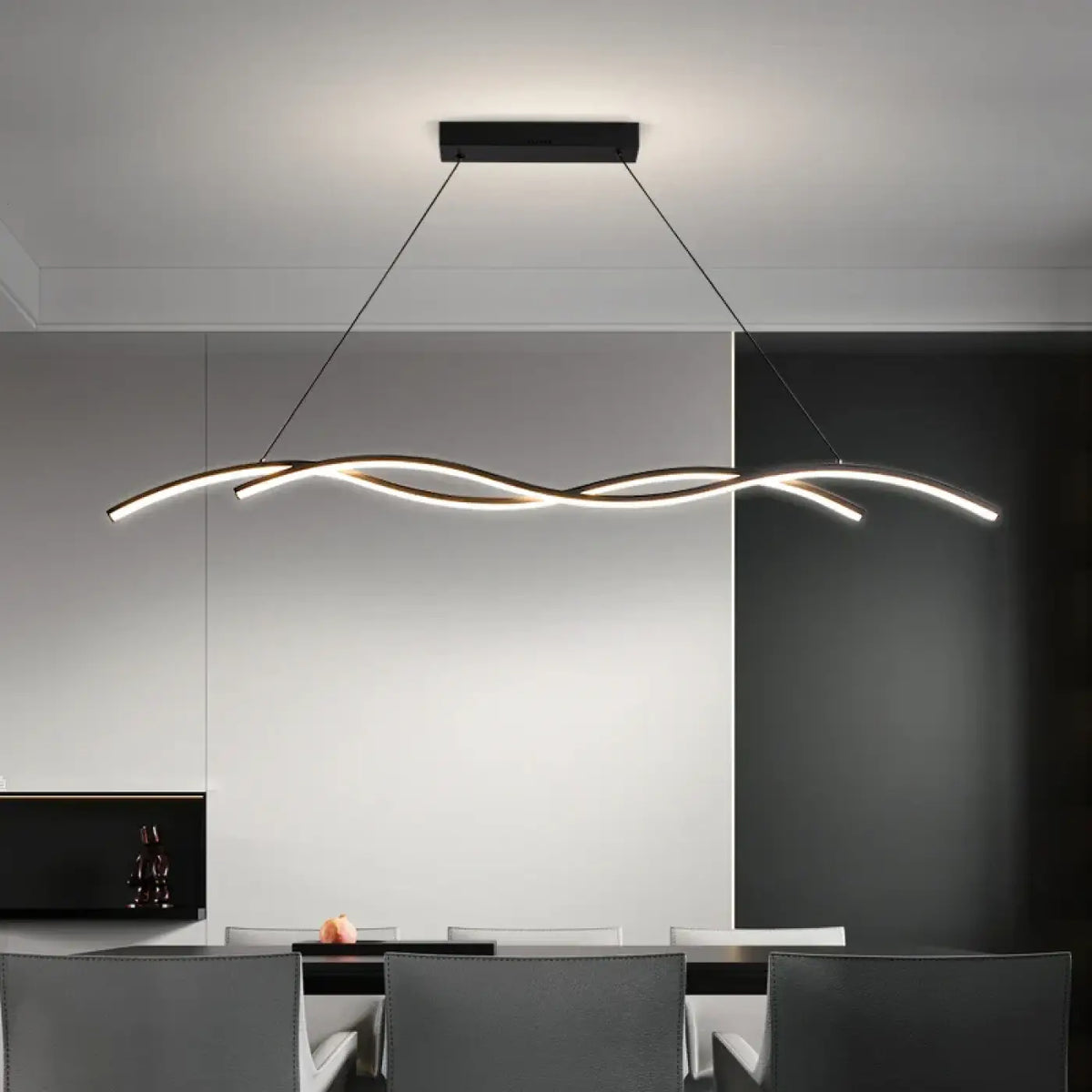 Suspension luminaire salle a manger ondulee LED design