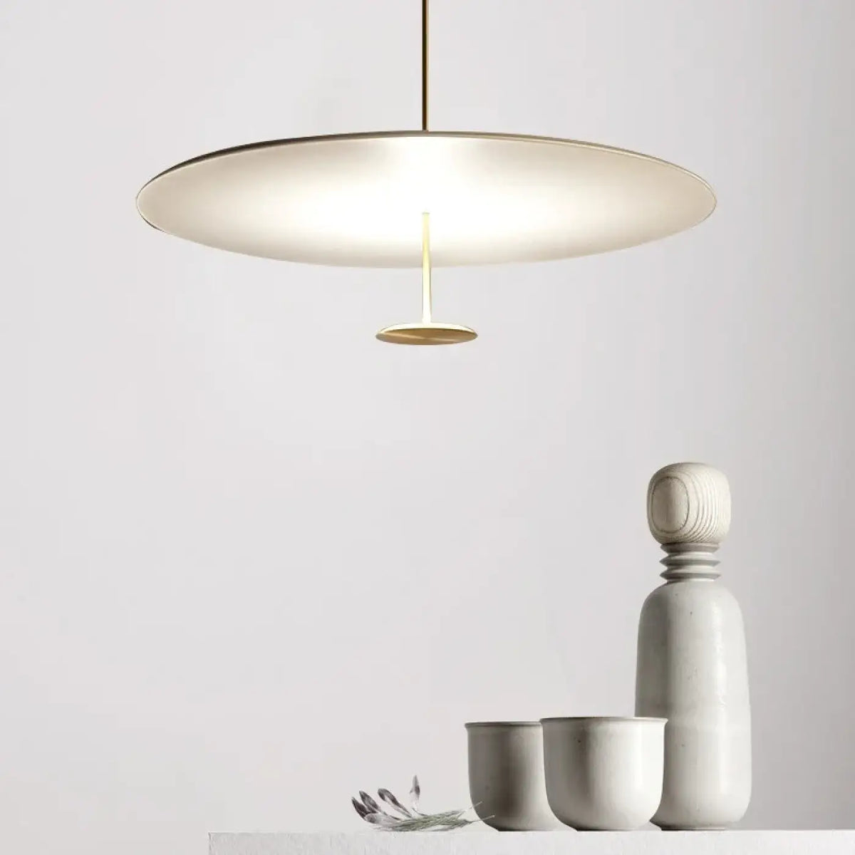 Suspension luminaire salle a manger ovale blanche design