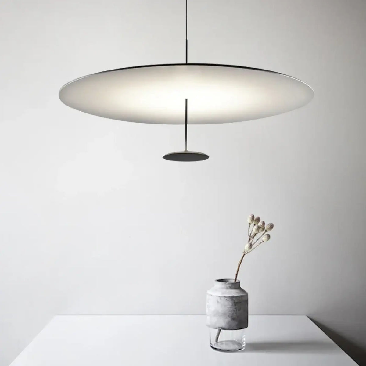 Suspension luminaire salle a manger ovale blanche design