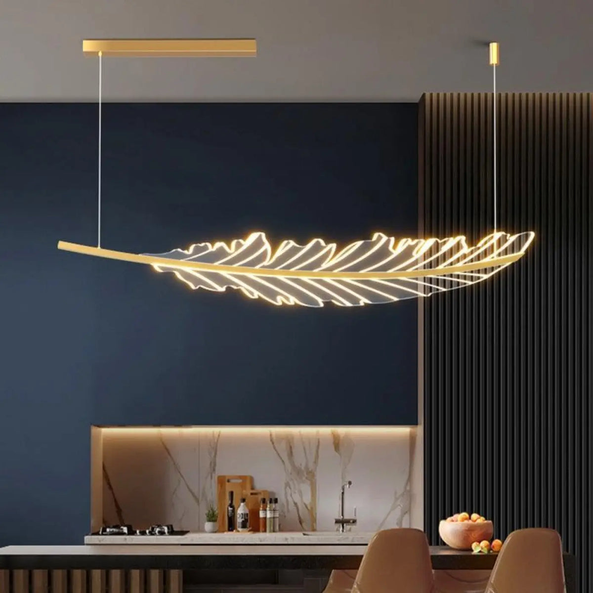 Suspension luminaire salle a manger plume design