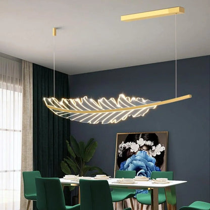 Suspension luminaire salle a manger plume design