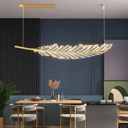 Suspension luminaire salle a manger plume design