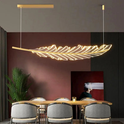 Suspension luminaire salle a manger plume design