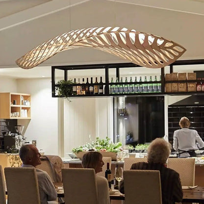Suspension luminaire salle a manger salon bambou design