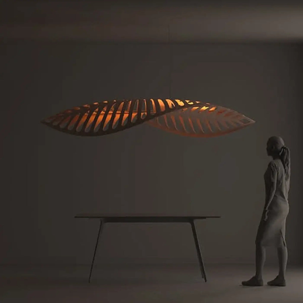 Suspension luminaire salle a manger salon bambou design