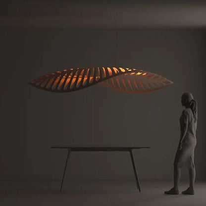 Suspension luminaire salle a manger salon bambou design