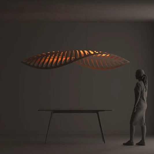 Suspension luminaire salle a manger salon bambou design
