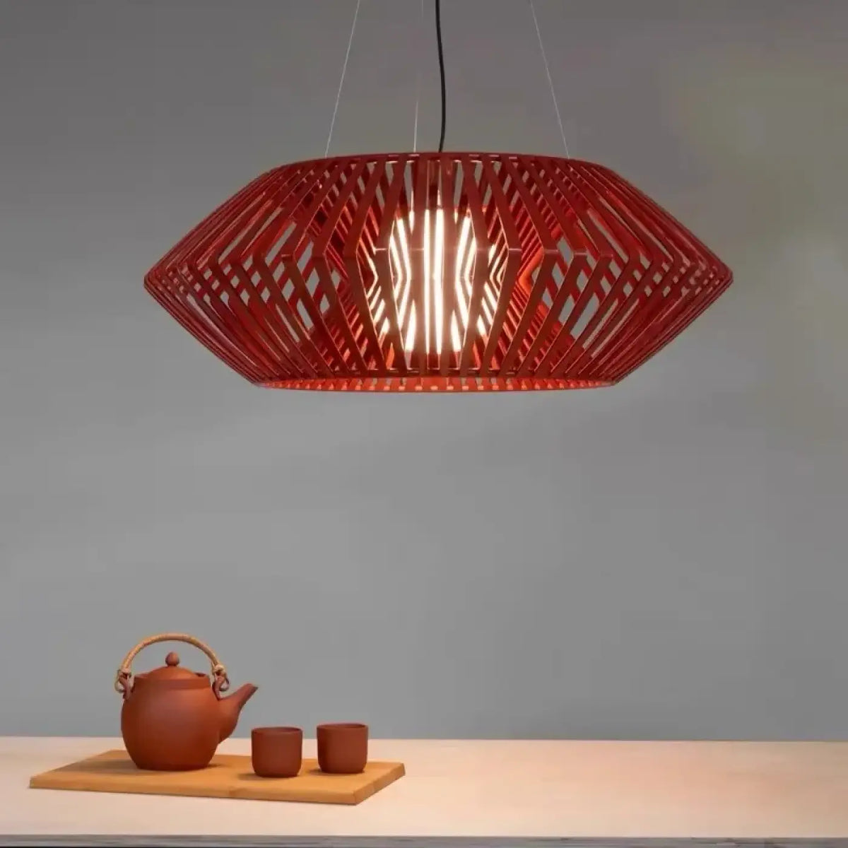 Suspension luminaire salle a manger salon bois design